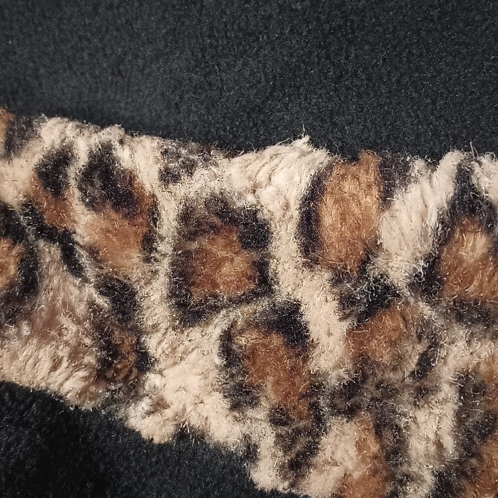 Mixit Black Cape with Leopard Trim - Picture 11 of 11